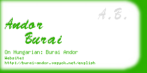 andor burai business card